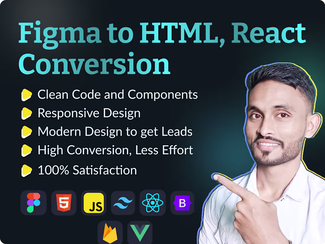 Cover image for Figma/XD design to Dynamic multi-functional Business Website