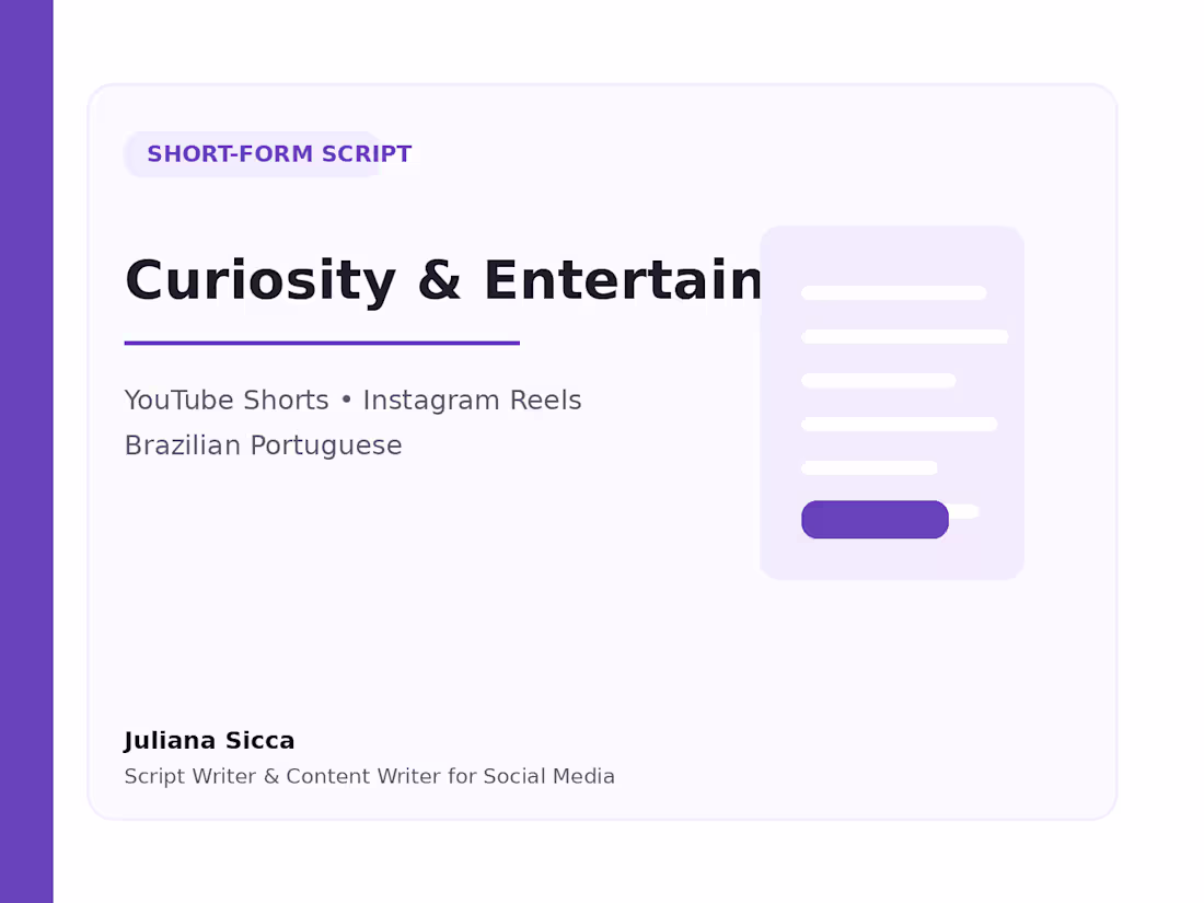 Cover image for Short-form script sample in Brazilian