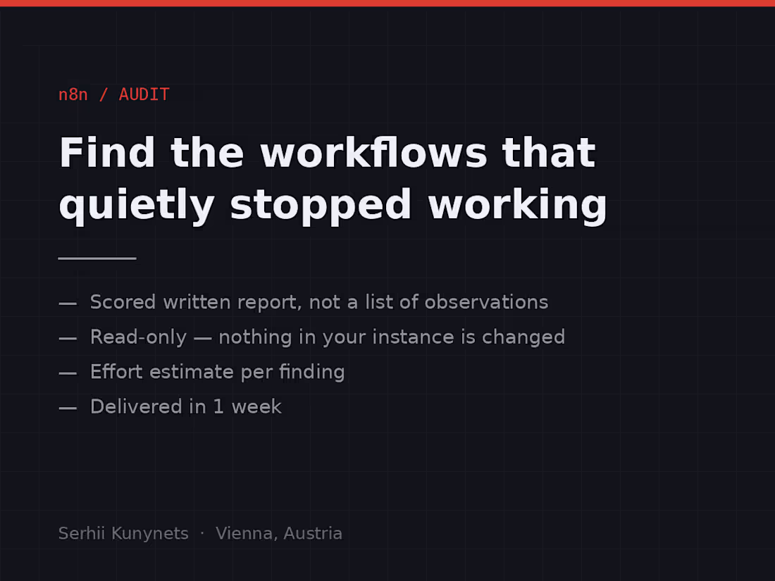 Cover image for n8n audit: find the workflows that quietly stopped working