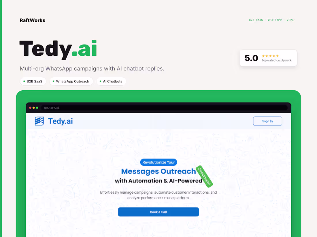 Cover image for Tedy.ai - WhatsApp Messaging SaaS