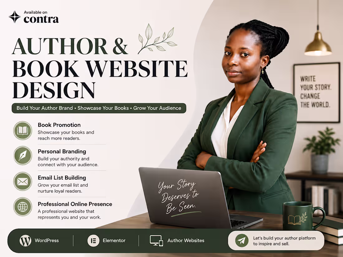 Cover image for Author & Book Website Design | WordPress Website for Authors