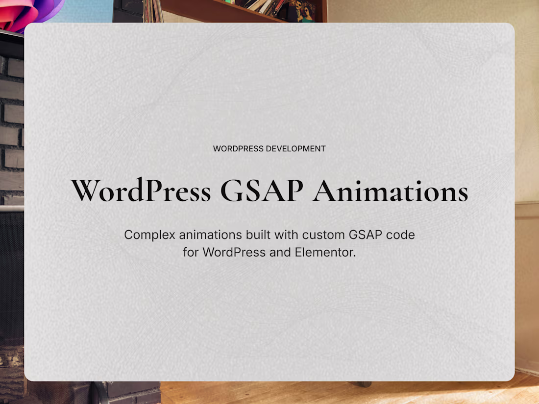 Cover image for WordPress Website with Complex GSAP Animations