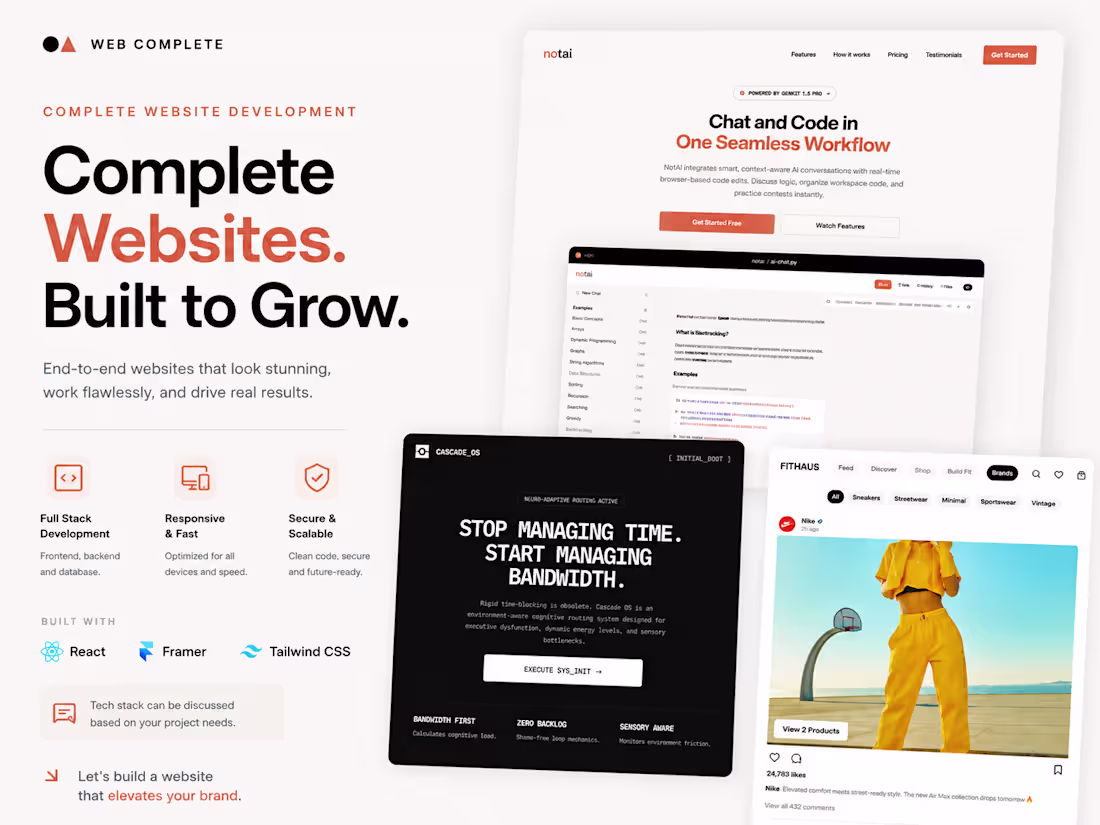 Cover image for Complete Modern Websites with AI Features