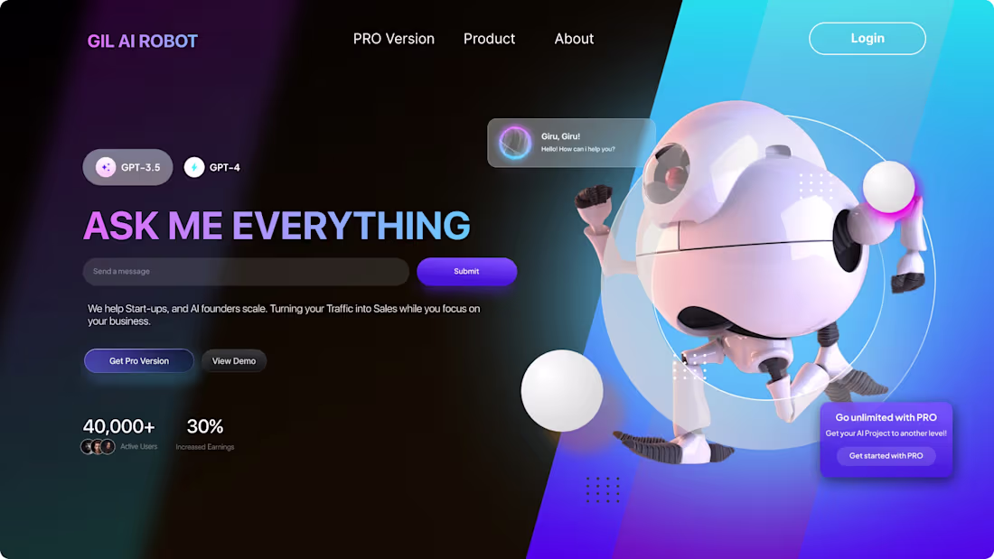 Cover image for AI Website - Hero Section This hero section introduces an AI...