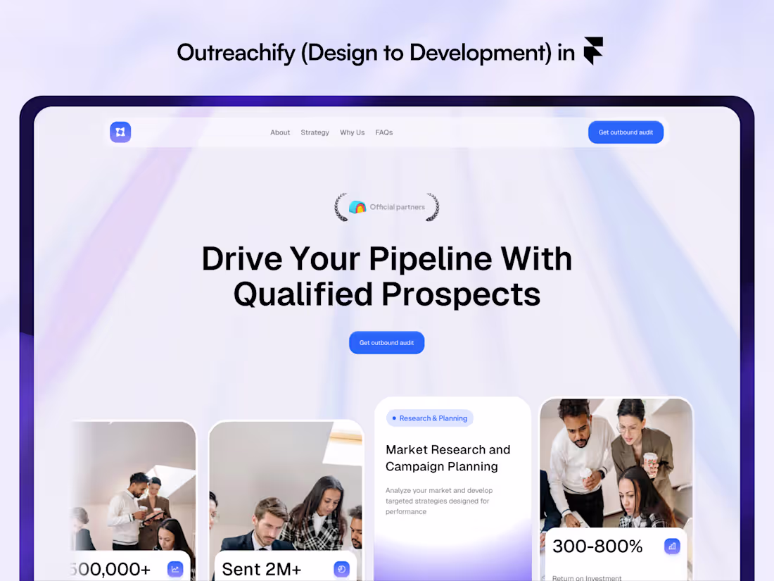 Cover image for Outreachify Landing Page Design & Development