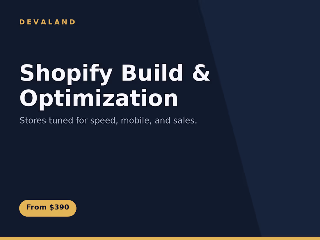 Cover image for Shopify Store Build and Optimization