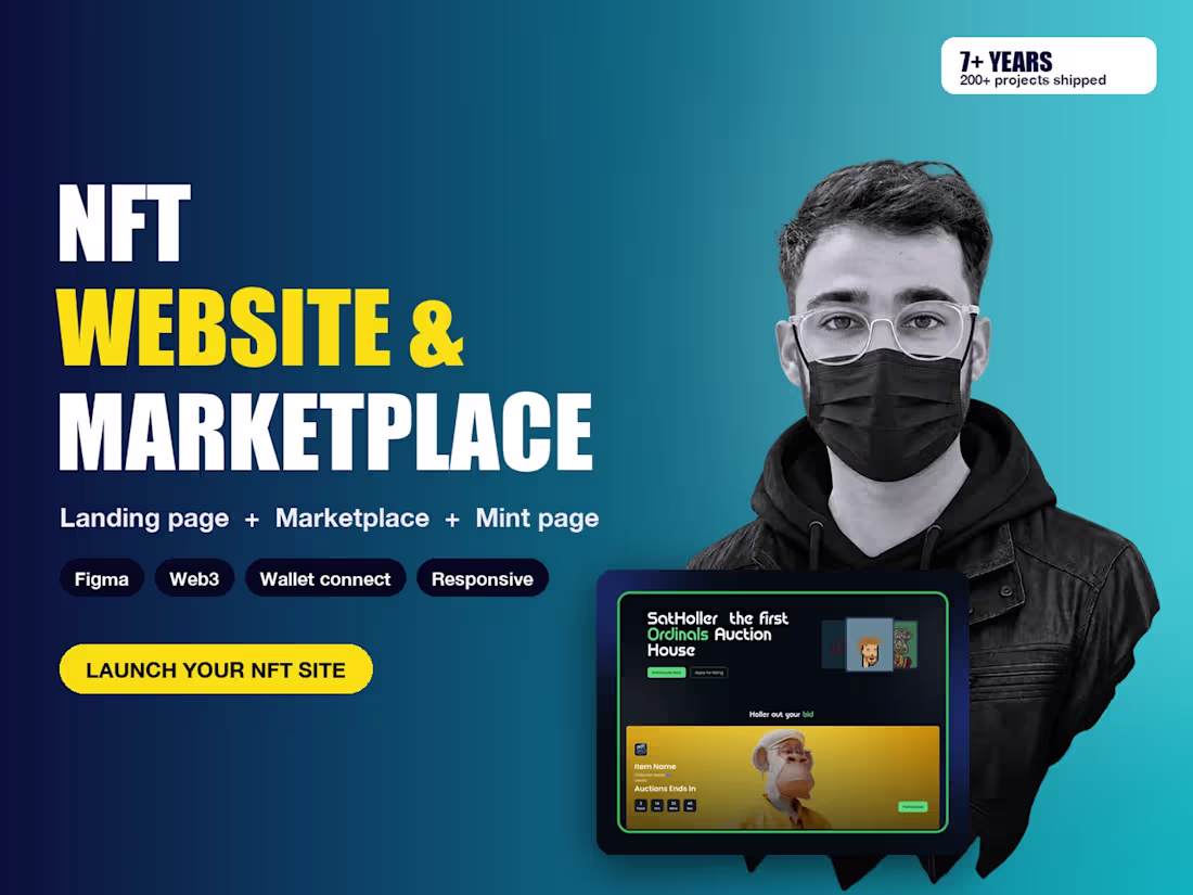 Cover image for NFT Website Design, NFT Marketplace and Landing Page Design