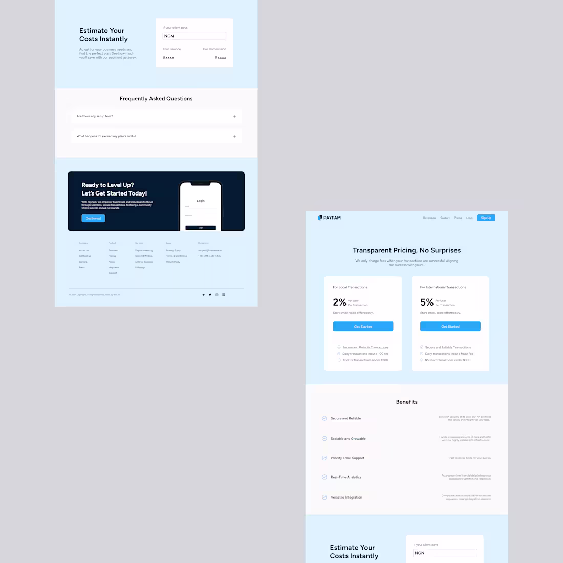 Cover image for pricing section for fintech platform, made by me