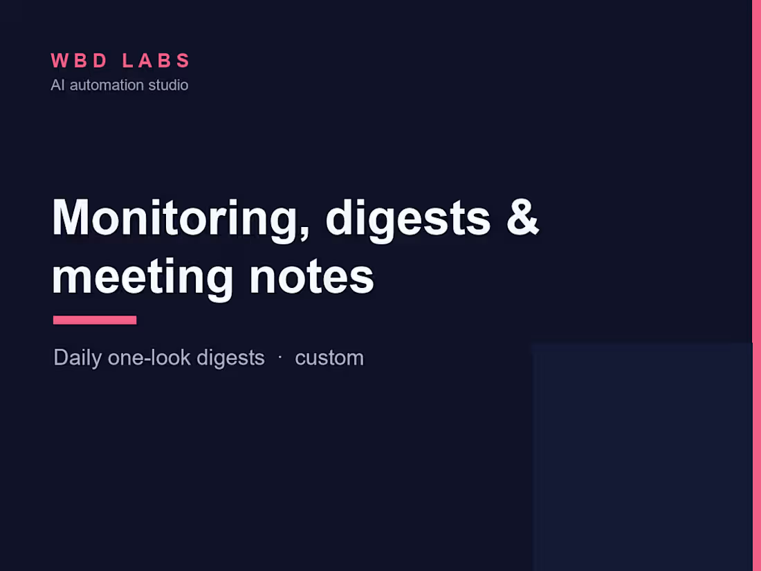 Cover image for Monitoring, digests & meeting notes