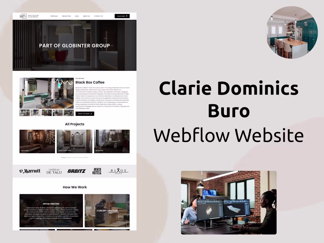 Cover image for Clarie Dominics Buro | Webflow Website