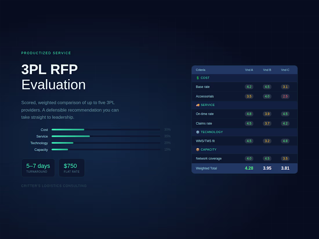 Cover image for 3PL RFP Evaluation Service