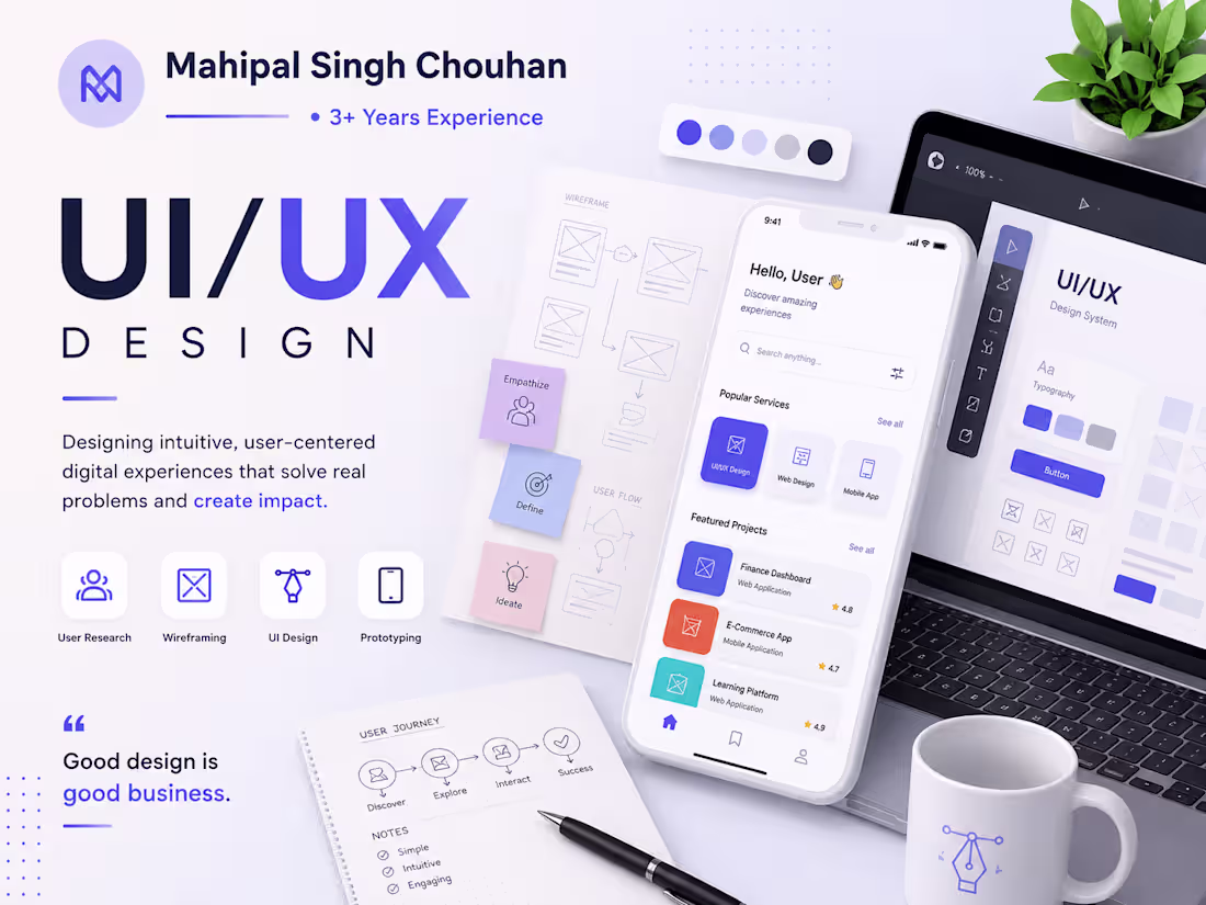 Cover image for Web and App UI/UX Design, Products Design, Problem Solving.