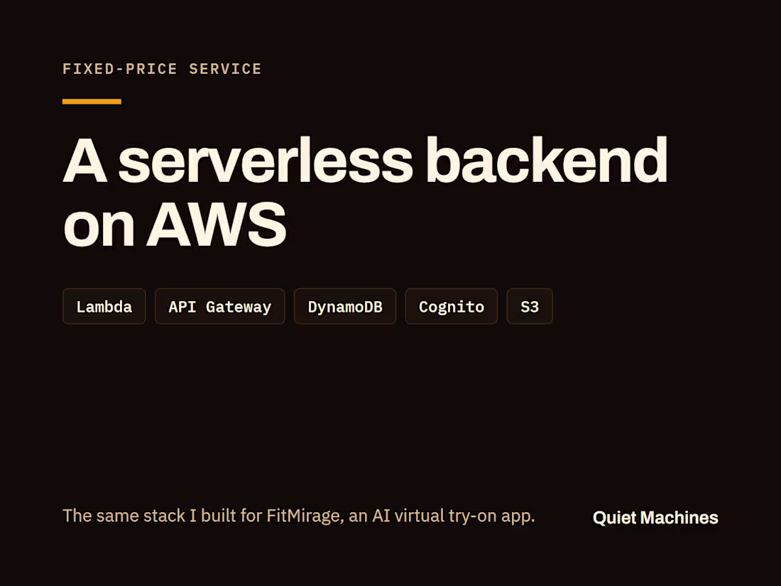 Cover image for A serverless backend on AWS for your app