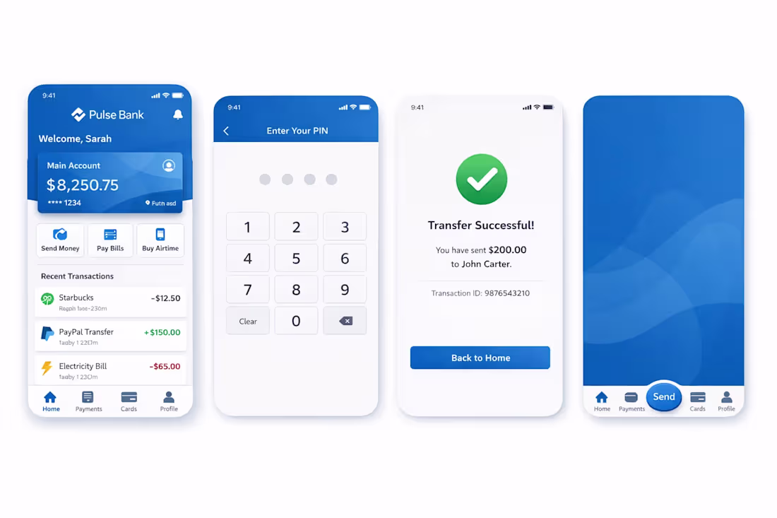 Cover image for Pulse Bank — Mobile UI Design (Concept)