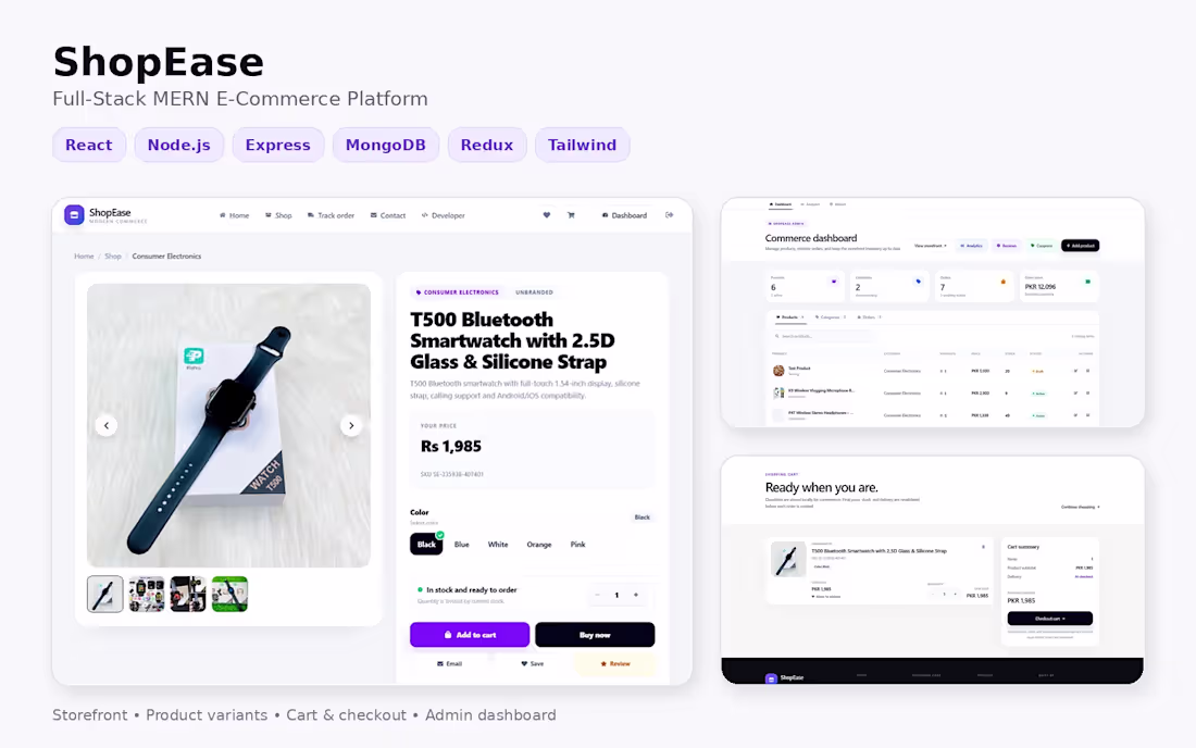 Cover image for ShopEase — Full-Stack MERN E-Commerce