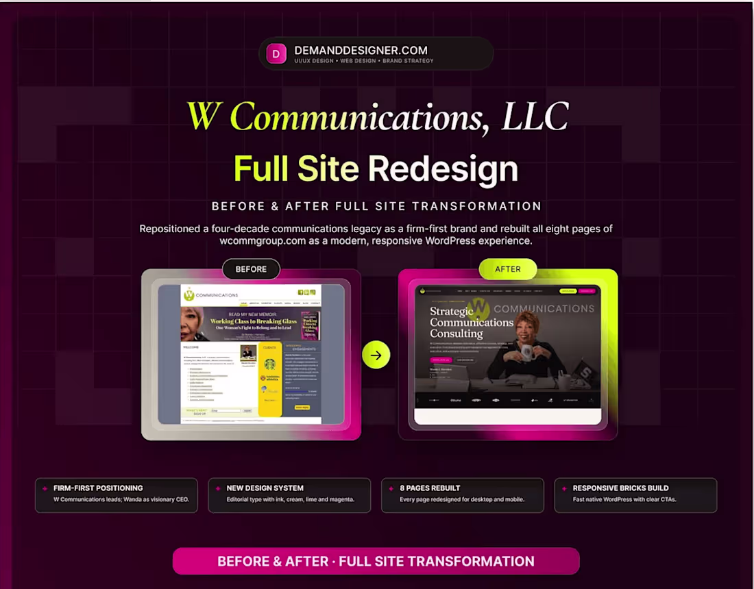 Cover image for W Communications: Firm-First Rebuild for a Consultancy