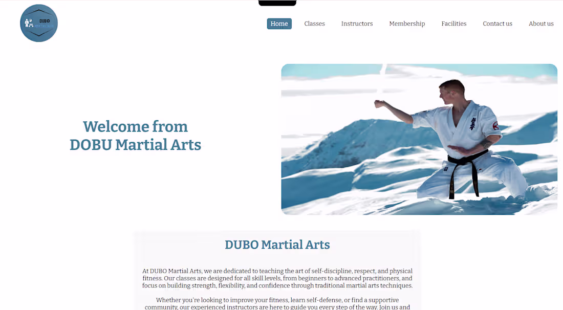 Cover image for Responsive website for a martial