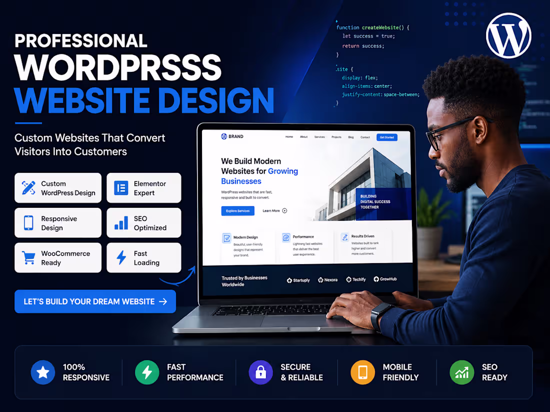 Cover image for I will design WordPress Website for Businesses & Startups