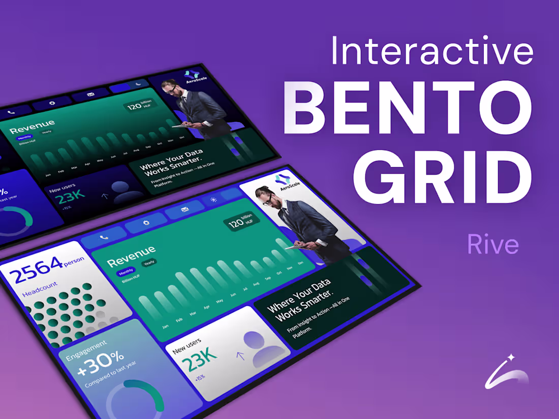 Cover image for Interactive Bento Grid -  Rive