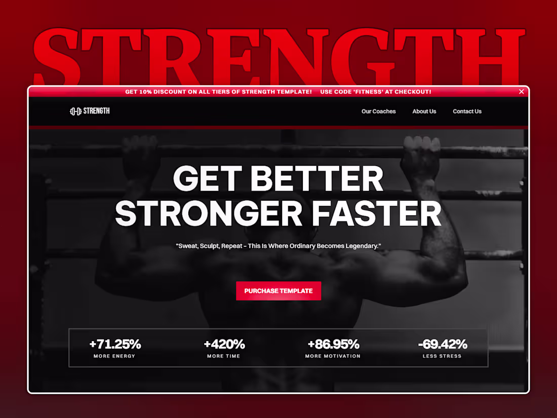 Cover image for Strength Fitness Framer Template
