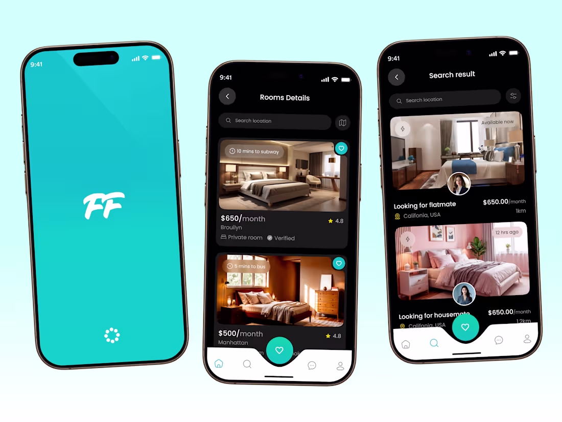 Cover image for Flatmate Maching Service Mobile App design