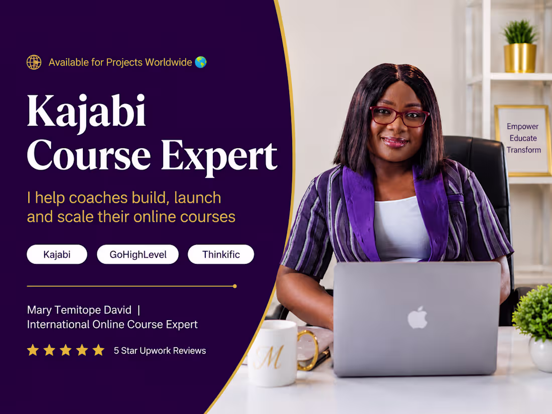 Cover image for I will build your Kajabi course  so you can start selling in 30 