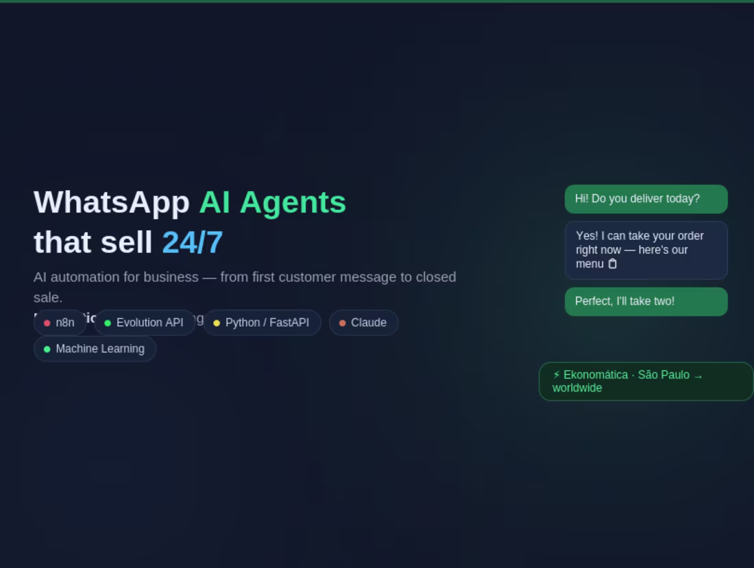 Cover image for WhatsApp AI Sales Agent — Built for Your Business