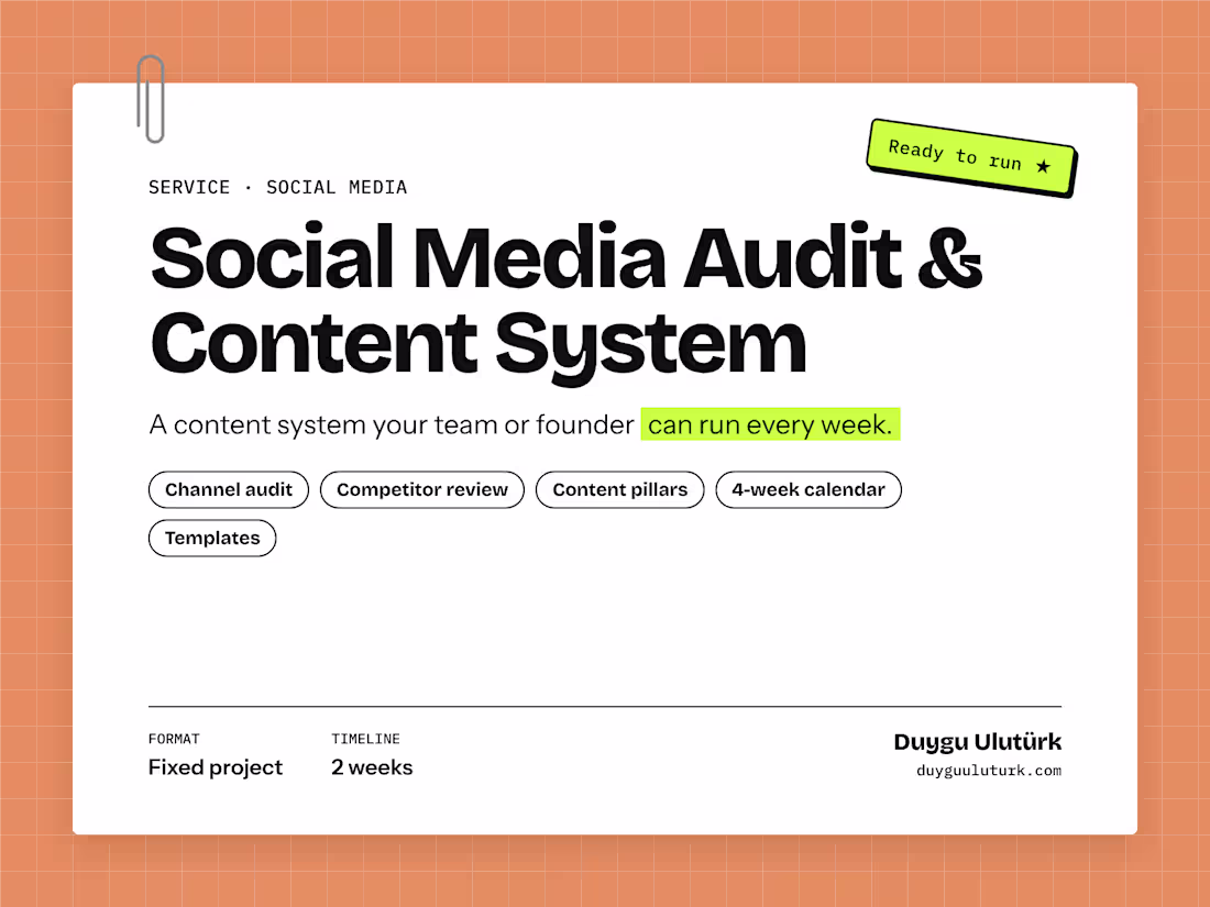 Cover image for Social Media Audit & Content System