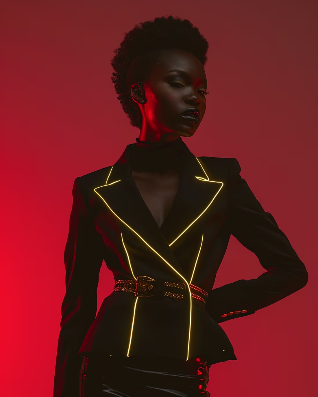 Cover image for Red fashion editorial portrait