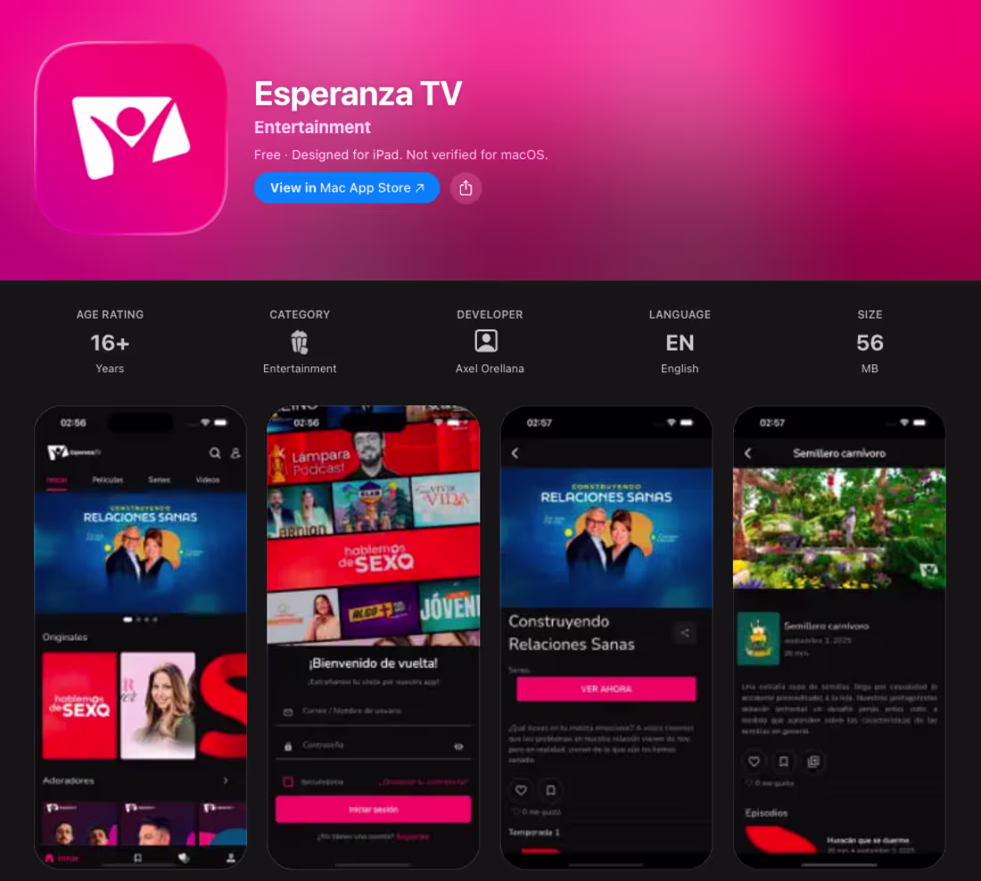 Cover image for Esperanza TV App - Watch