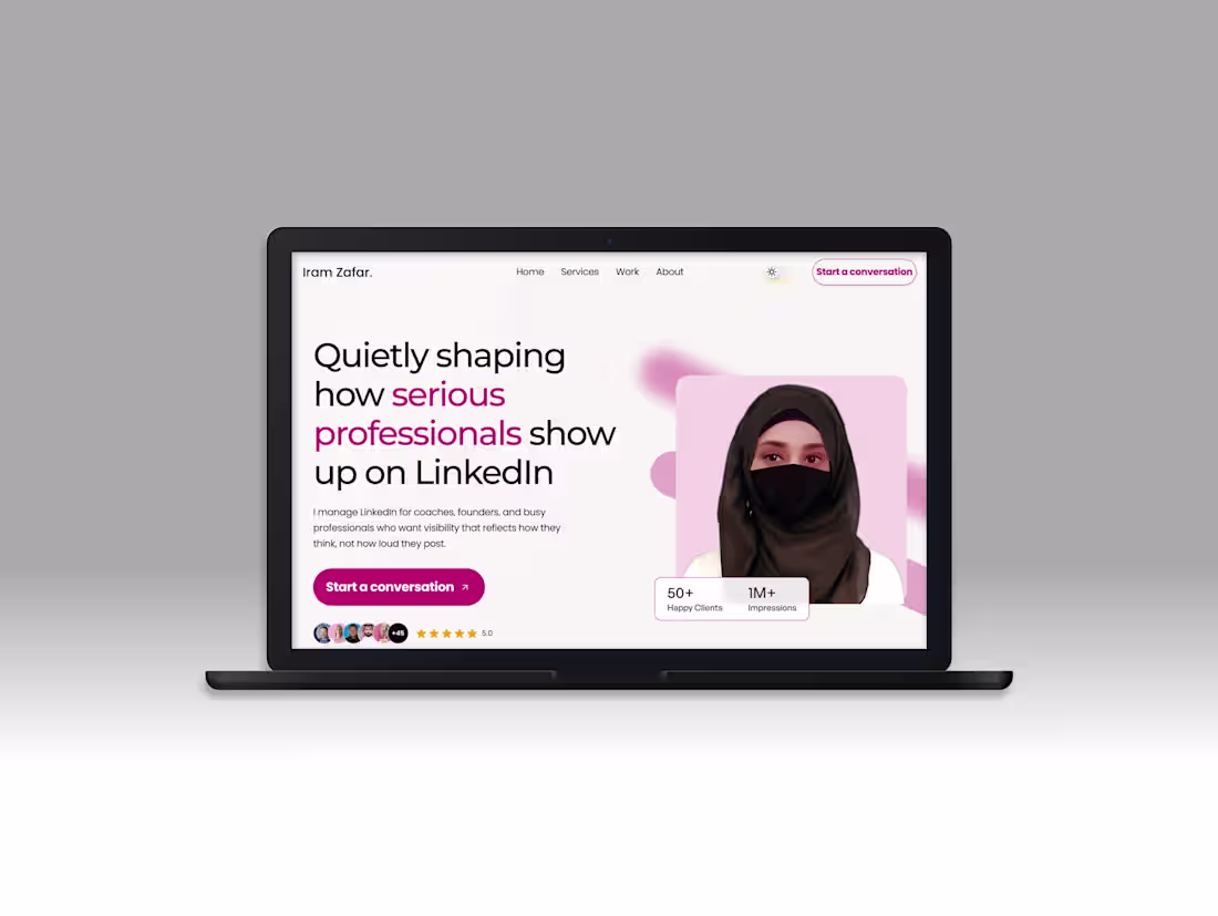 Cover image for IramZafar : Clarity-Driven Personal Website 