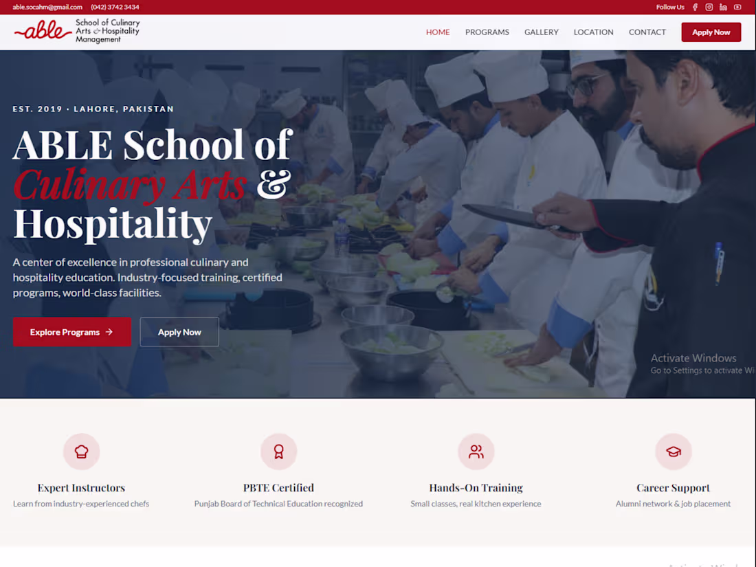 Cover image for Able School of Culinary Arts
Able