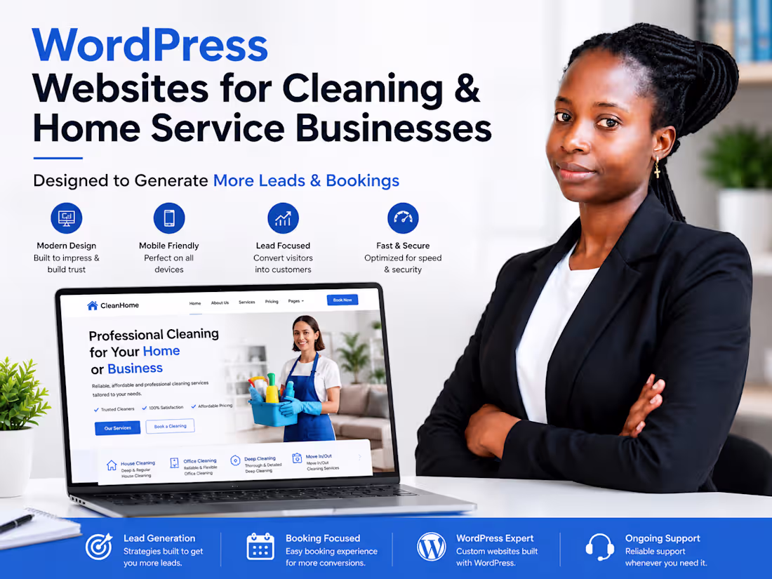 Cover image for WordPress Website Design for Cleaning & Home Service Businesses