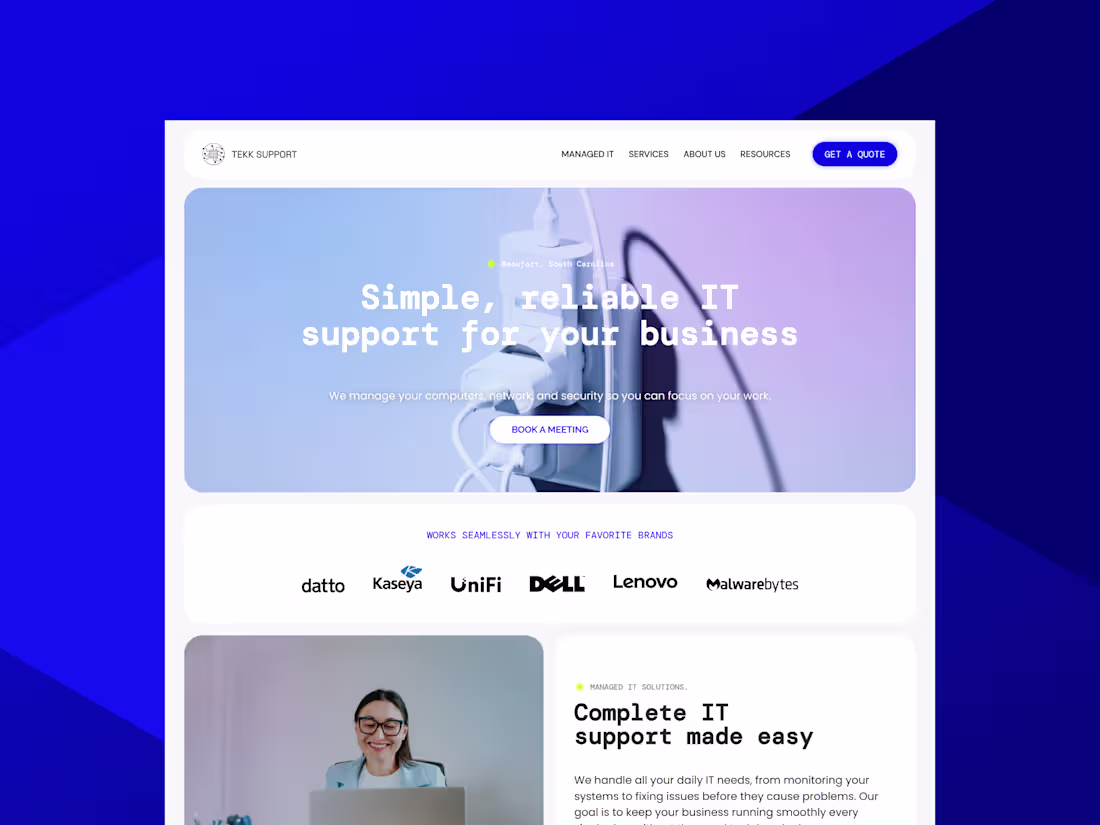Cover image for Tekk Support — Website Design & Brand Direction