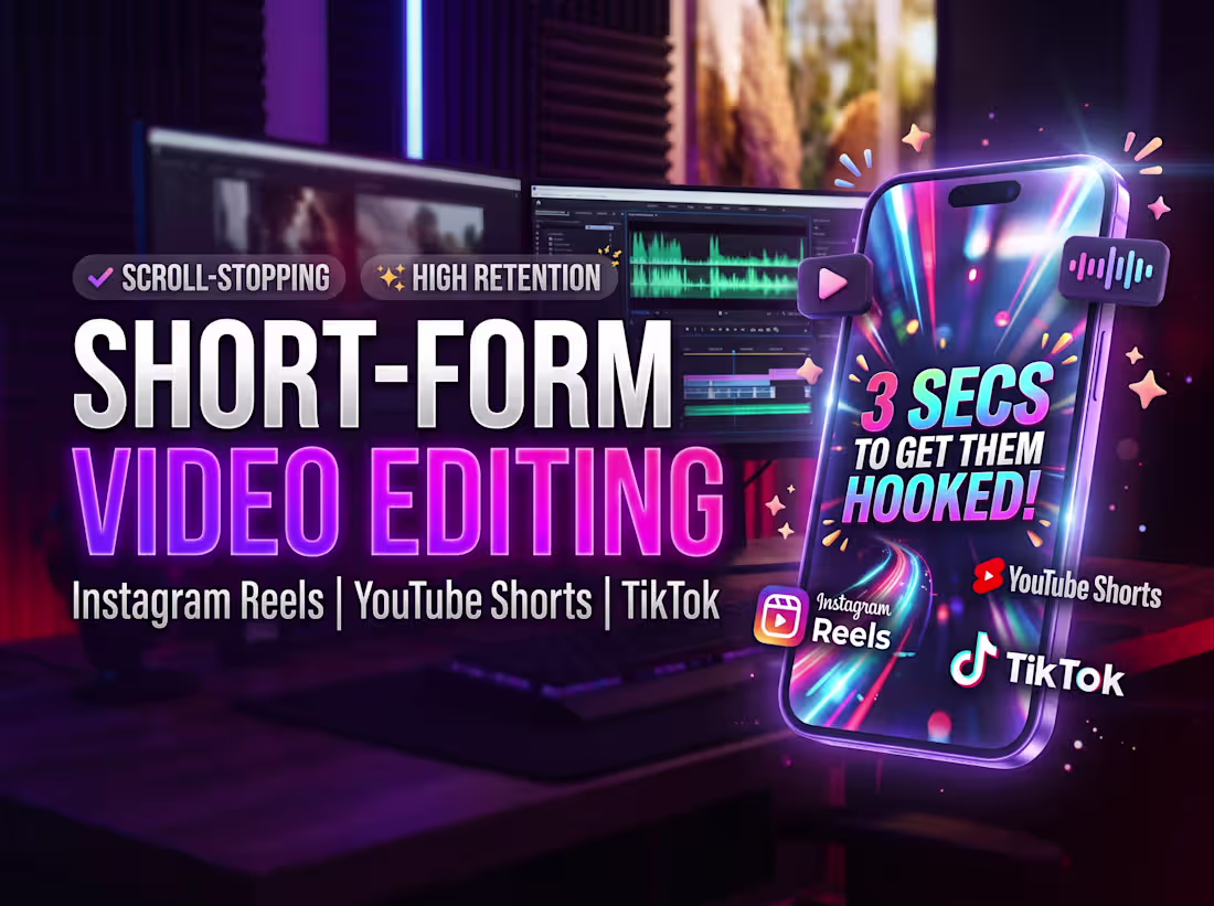 Cover image for Short-Form Video Editing | IG Reels, Tiktok & Youtube Shorts