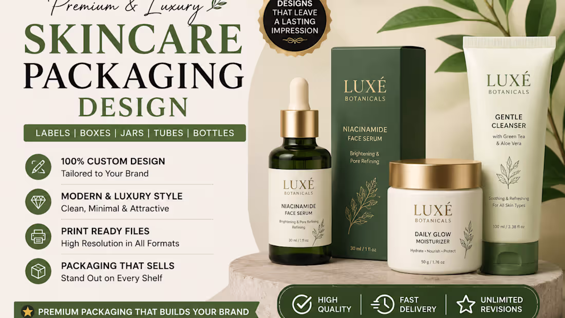 Cover image for Luxury Skincare Packaging & Label Design