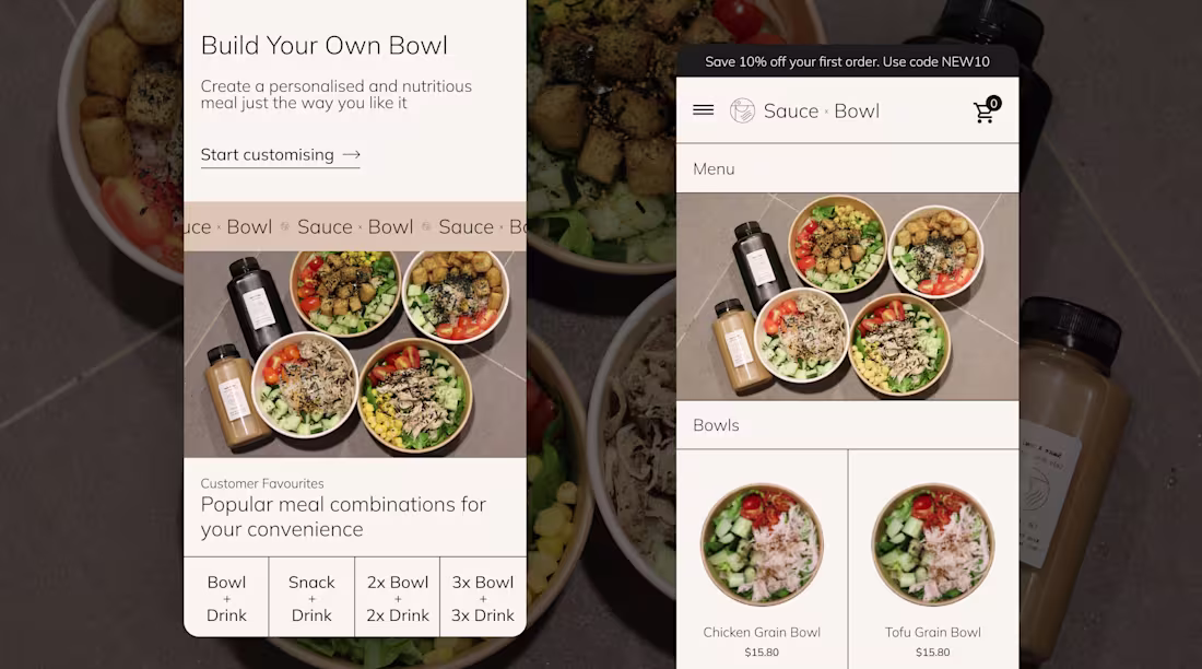 Cover image for Mobile App for Sauce x Bowl