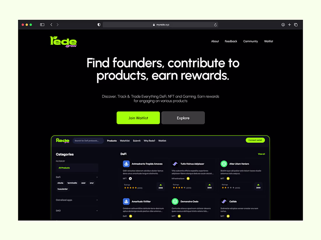 Cover image for Rede Waitlist Landing page