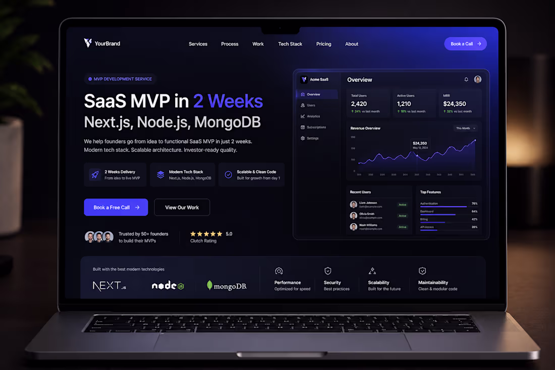 Cover image for SaaS MVP in 2 weeks — Next.js, Node.js, MongoDB