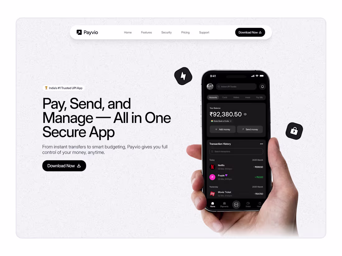 Cover image for Modern Mobile Banking - Hero Section