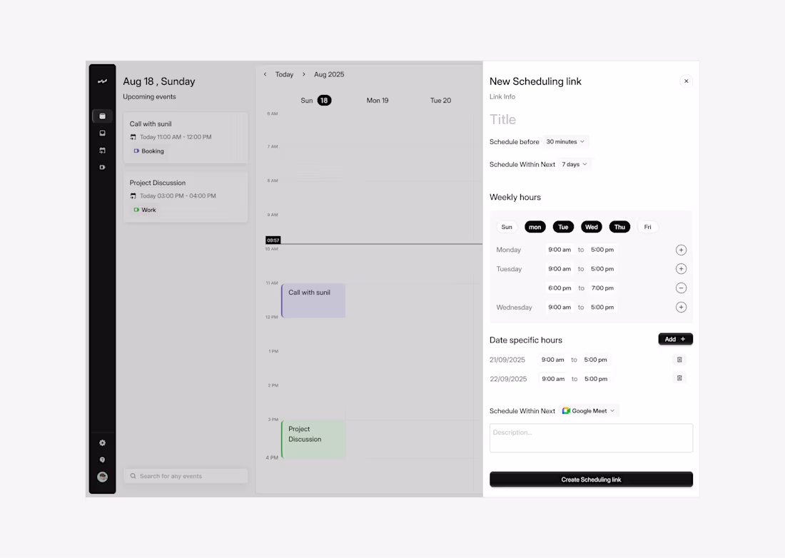 Cover image for New scheduling link - Web app design.