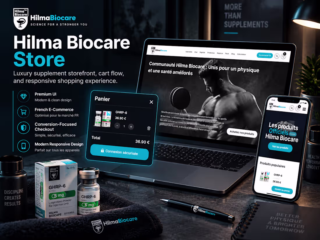 Cover image for Hilma BioCare is e-commerce platform, cart flow and responsi...