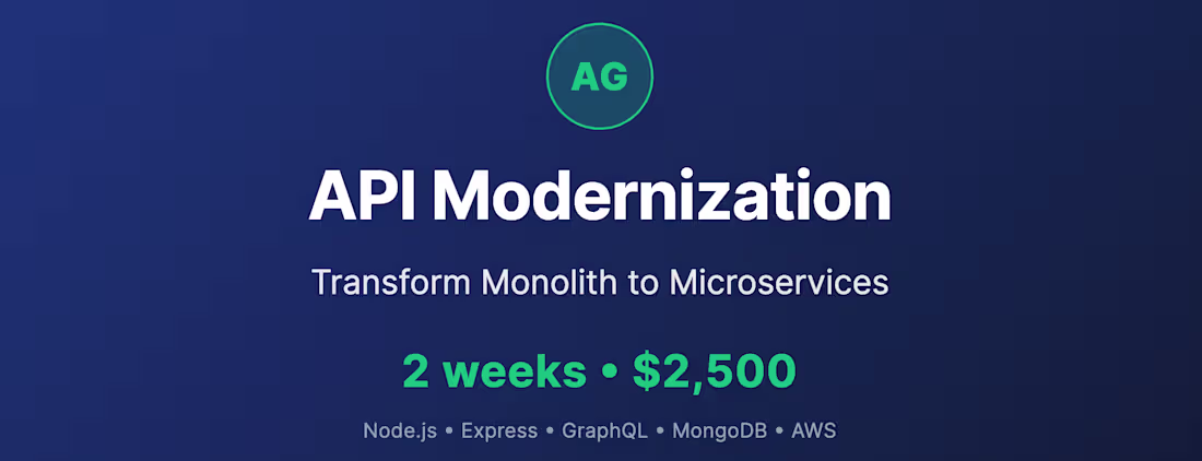Cover image for API Modernization Sprint (2 weeks)