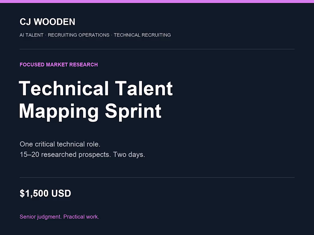 Cover image for Technical Talent Mapping Sprint