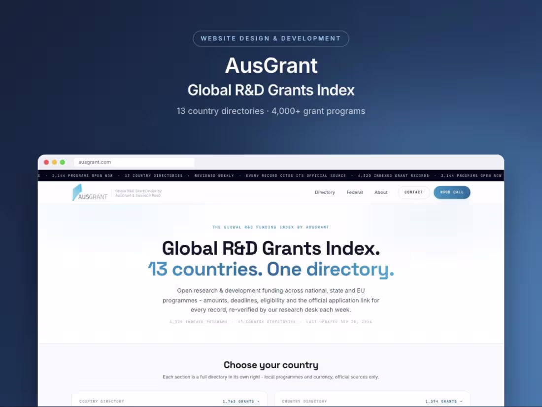 Cover image for AusGrant: a global R&D grants