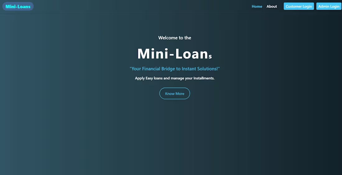 Cover image for Mini Loan Application