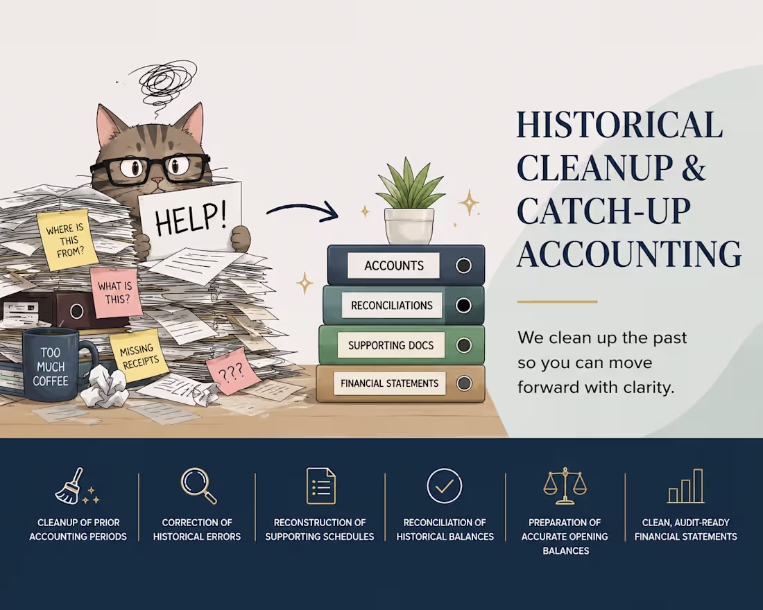 Cover image for Historical Cleanup & Catch-Up Accounting