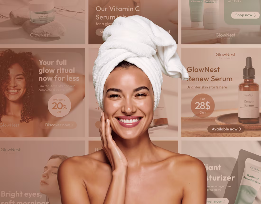 Cover image for GlowNest Skincare Social Media Posts