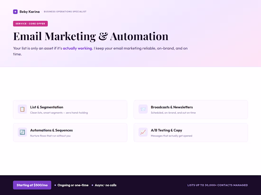 Cover image for Email Marketing & Automation Management