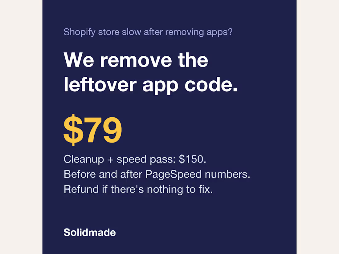 Cover image for Shopify speed and leftover app code cleanup